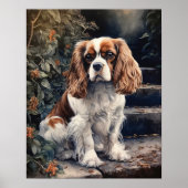 Cavalier King Charles Spaniel Dog Art Print Poster (Vorne)