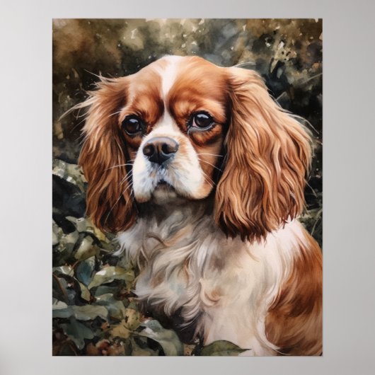 Cavalier King Charles Spaniel Dog Art Print Poster (Vorne)