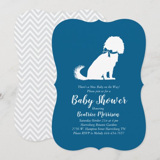 Cavalier King Charles Spaniel Dog Baby Shower Boy Einladung (Vorne/Hinten)