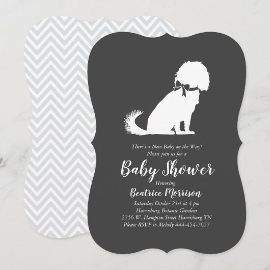 Cavalier King Charles Spaniel Dog Baby Shower Einladung (Vorne/Hinten)