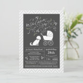 Cavalier King Charles Spaniel Dog Baby Shower Einladung (Stehend Vorderseite)