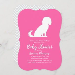 Cavalier King Charles Spaniel Dog Baby Shower Girl Einladung