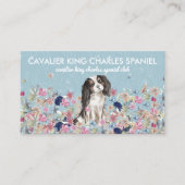 Cavalier King Charles Spaniel Dog Blume Pattern Visitenkarte (Vorderseite)