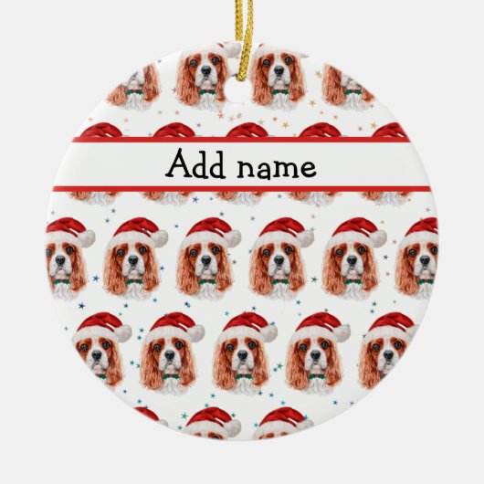 Cavalier King Charles Spaniel Dog Breed Christmas Keramik Ornament (Vorne)