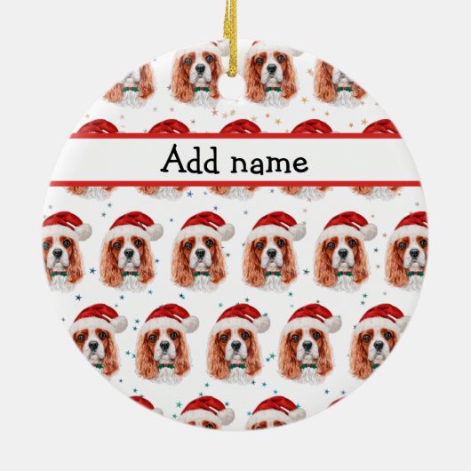 Cavalier King Charles Spaniel Dog Breed Christmas Keramik Ornament (Hinten)
