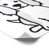 Cavalier King Charles Spaniel Dog Cartoon Poster (Ecke)