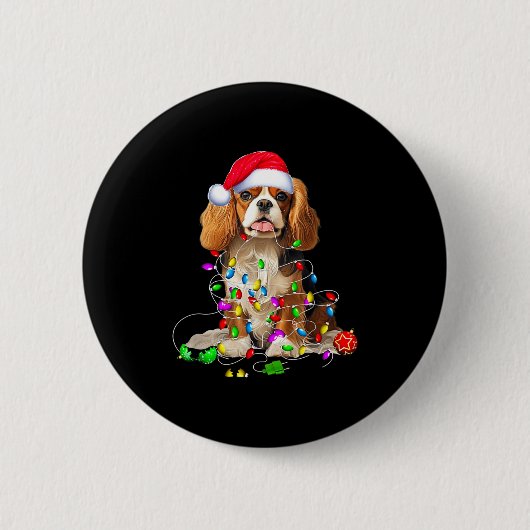 Cavalier King Charles Spaniel Dog Christmas Orname Button (Vorderseite)