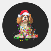 Cavalier King Charles Spaniel Dog Christmas Orname Runder Aufkleber (Vorderseite)