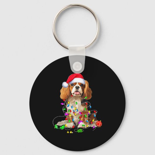 Cavalier King Charles Spaniel Dog Christmas Orname Schlüsselanhänger (Vorderseite)