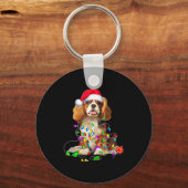 Cavalier King Charles Spaniel Dog Christmas Orname Schlüsselanhänger (Vorderseite)