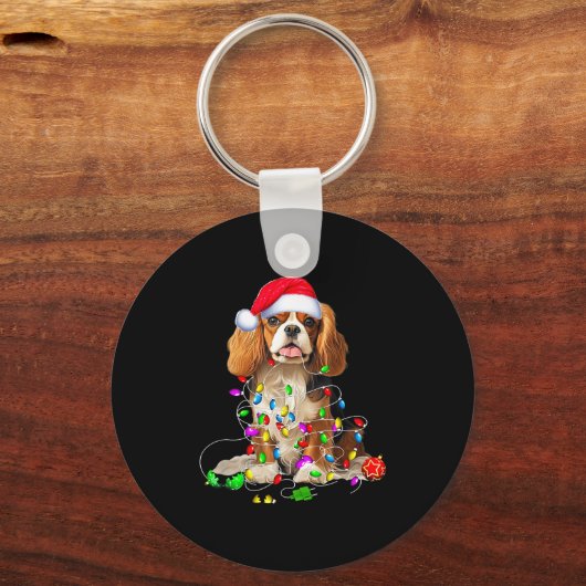 Cavalier King Charles Spaniel Dog Christmas Orname Schlüsselanhänger (Vorderseite)