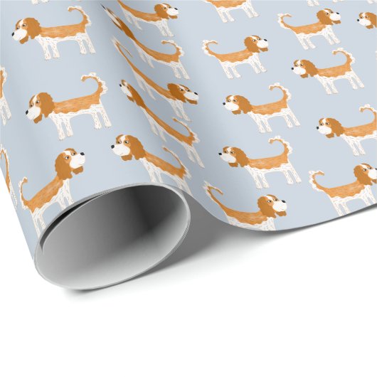 Cavalier King Charles Spaniel Dog Geschenkpapier (Rolleneckpunkt)