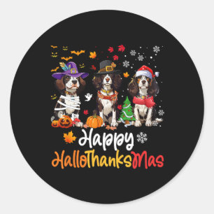 Cavalier King Charles Spaniel Dog Halloween Christ Runder Aufkleber