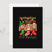 Cavalier King Charles Spaniel Dog in Christmas Soc Einladung (Vorne/Hinten)