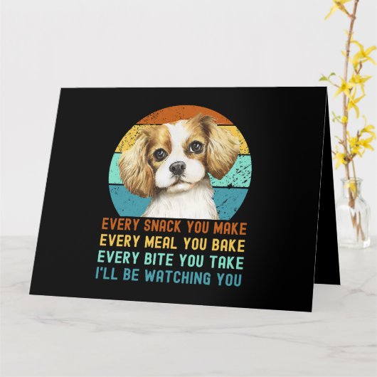 Cavalier King Charles Spaniel Dog Jeden Snack Sie Karte (Gelbe Blume)