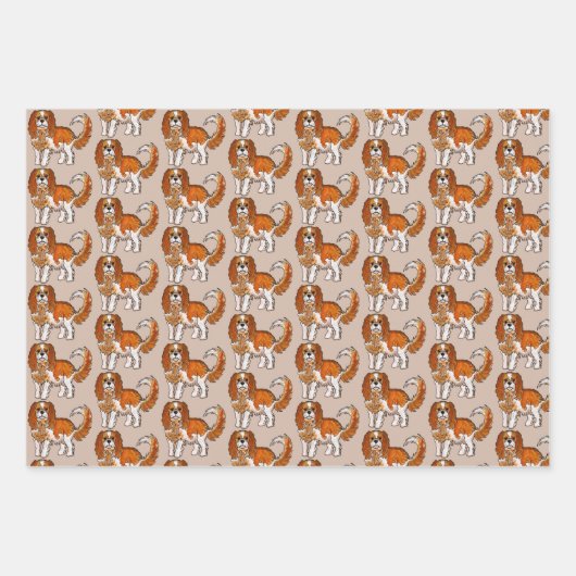 Cavalier King Charles Spaniel Dog Lovers Geschenkpapier Set (Vorderseite 3)