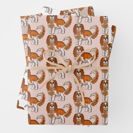 Cavalier King Charles Spaniel Dog Lovers Geschenkpapier Set (Beispiel)