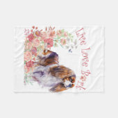 Cavalier King Charles Spaniel Dog Mama Floral Fleecedecke (Vorderseite (Horizontal))