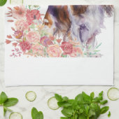 Cavalier King Charles Spaniel Dog Mama Floral Geschirrtuch (Gefaltet)