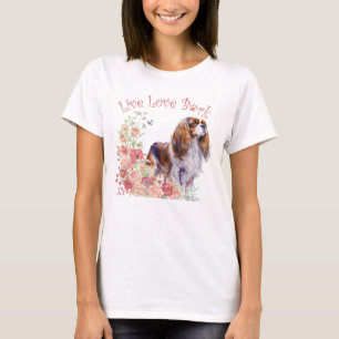 Cavalier King Charles Spaniel Dog Mama Floral T-Shirt