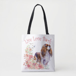 Cavalier King Charles Spaniel Dog Mama Floral Tasche