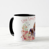 Cavalier King Charles Spaniel Dog Mama Floral Tasse (Vorderseite Links)