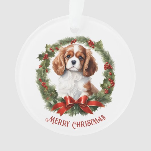 Cavalier King Charles Spaniel Dog Name Weihnachten Ornament (Vorderseite)