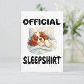 Cavalier King Charles Spaniel Dog Offiziell Sleeps Dankeskarte (Stehend Vorderseite)