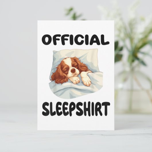 Cavalier King Charles Spaniel Dog Offiziell Sleeps Dankeskarte (Stehend Vorderseite)