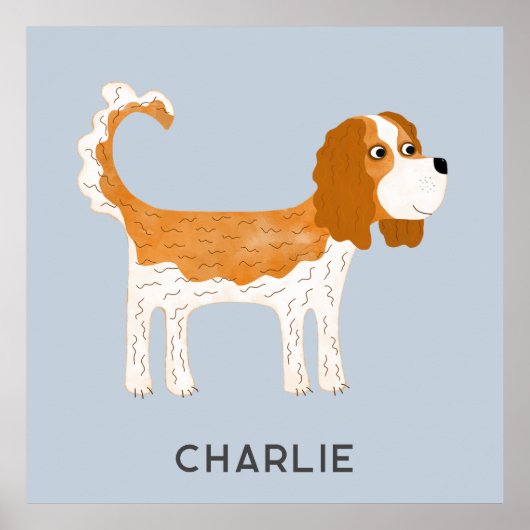 Cavalier King Charles Spaniel Dog Personalisiert Poster (Vorne)