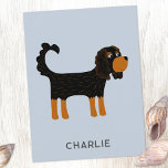 Cavalier King Charles Spaniel Dog Personalisiert Postkarte<br><div class="desc">Niedlich Schwarz und Tan Cavalier King Charles Spaniel Hundedesign,  um Tierfreunde zum Lächeln zu bringen. Originelle Kunst von Nic Squirrell. Ändern Sie den Text zum Anpassen.</div>
