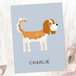 Cavalier King Charles Spaniel Dog Personalisiert Postkarte<br><div class="desc">Niedliches Blenheim Cavalier King Charles Spaniel Hundedesign,  um Tierfreunde zum Lächeln zu bringen. Originelle Kunst von Nic Squirrell. Ändern Sie den Text zum Anpassen.</div>
