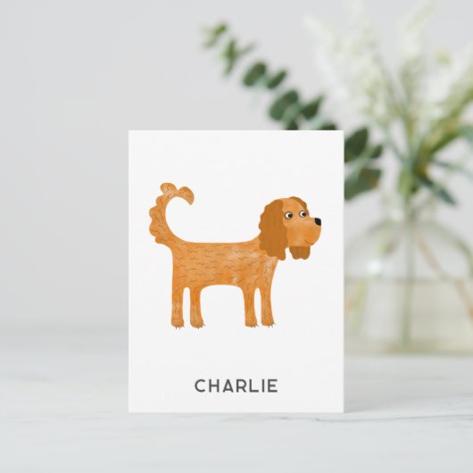 Cavalier King Charles Spaniel Dog Personalisiert Postkarte (Stehend Vorderseite)