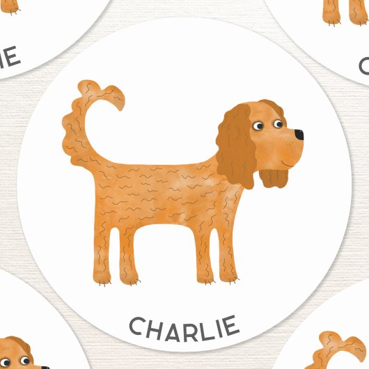 Cavalier King Charles Spaniel Dog Personalisiert Runder Aufkleber