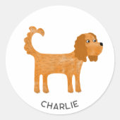 Cavalier King Charles Spaniel Dog Personalisiert Runder Aufkleber (Vorderseite)