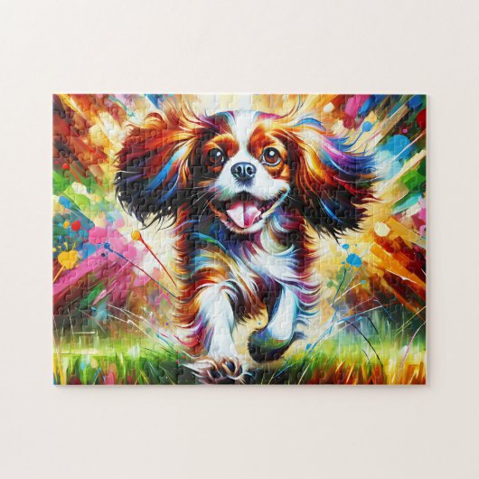 Cavalier King Charles Spaniel Dog Portrait Acrylic Puzzle (Horizontal)