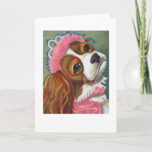 Cavalier King Charles Spaniel Dog Princess ART Karte