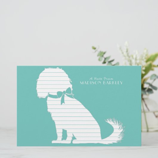 Cavalier King Charles Spaniel Dog Puppy Briefpapier (Stehend Vorderseite)