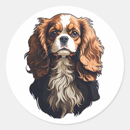 Cavalier King Charles Spaniel dog Runder Aufkleber (Vorderseite)