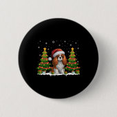 Cavalier King Charles Spaniel Dog Santa Christmas Button (Vorderseite)