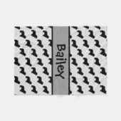 Cavalier King Charles Spaniel Dog Silhouette Fleecedecke (Vorderseite (Horizontal))