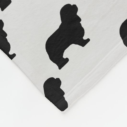 Cavalier King Charles Spaniel Dog Silhouette Fleecedecke (Ecke)