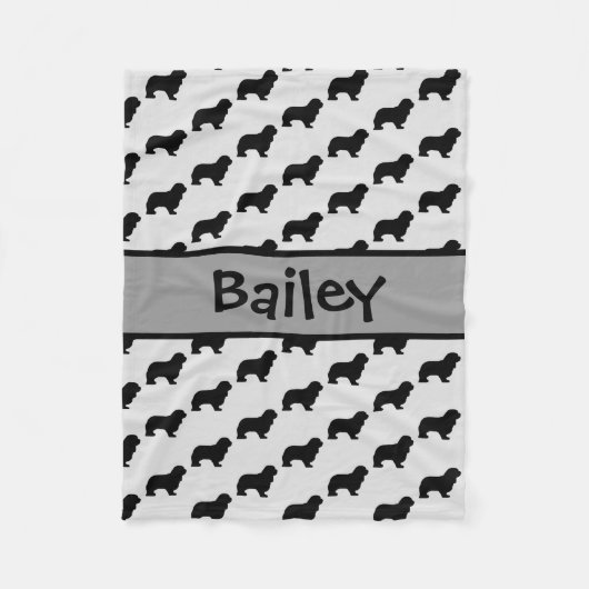 Cavalier King Charles Spaniel Dog Silhouette Fleecedecke (Vorderseite)