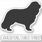 Cavalier King Charles Spaniel Dog Silhouette Vinyl Aufkleber (Vorderseite)