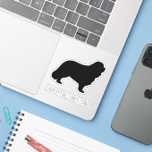 Cavalier King Charles Spaniel Dog Silhouette Vinyl Aufkleber (Laptop mit iPhone)