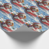 Cavalier King Charles Spaniel Dog Sledge Weihnacht Geschenkpapier (Ecke)