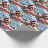 Cavalier King Charles Spaniel Dog Sledge Weihnacht Geschenkpapier (Ecke)