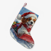 Cavalier King Charles Spaniel Dog Sledge Weihnacht Kleiner Weihnachtsstrumpf (Vorderansicht (hängend))