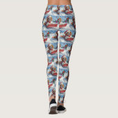 Cavalier King Charles Spaniel Dog Sledge Weihnacht Leggings (Rückseite)