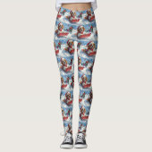 Cavalier King Charles Spaniel Dog Sledge Weihnacht Leggings (Vorderseite)